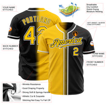 Load image into Gallery viewer, Custom Black Yellow-White Authentic Gradient Fashion Baseball Jersey
