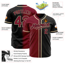 Load image into Gallery viewer, Custom Black Crimson-Cream Authentic Gradient Fashion Baseball Jersey
