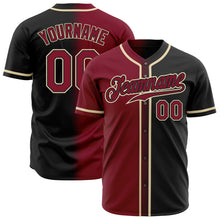 Load image into Gallery viewer, Custom Black Crimson-Cream Authentic Gradient Fashion Baseball Jersey
