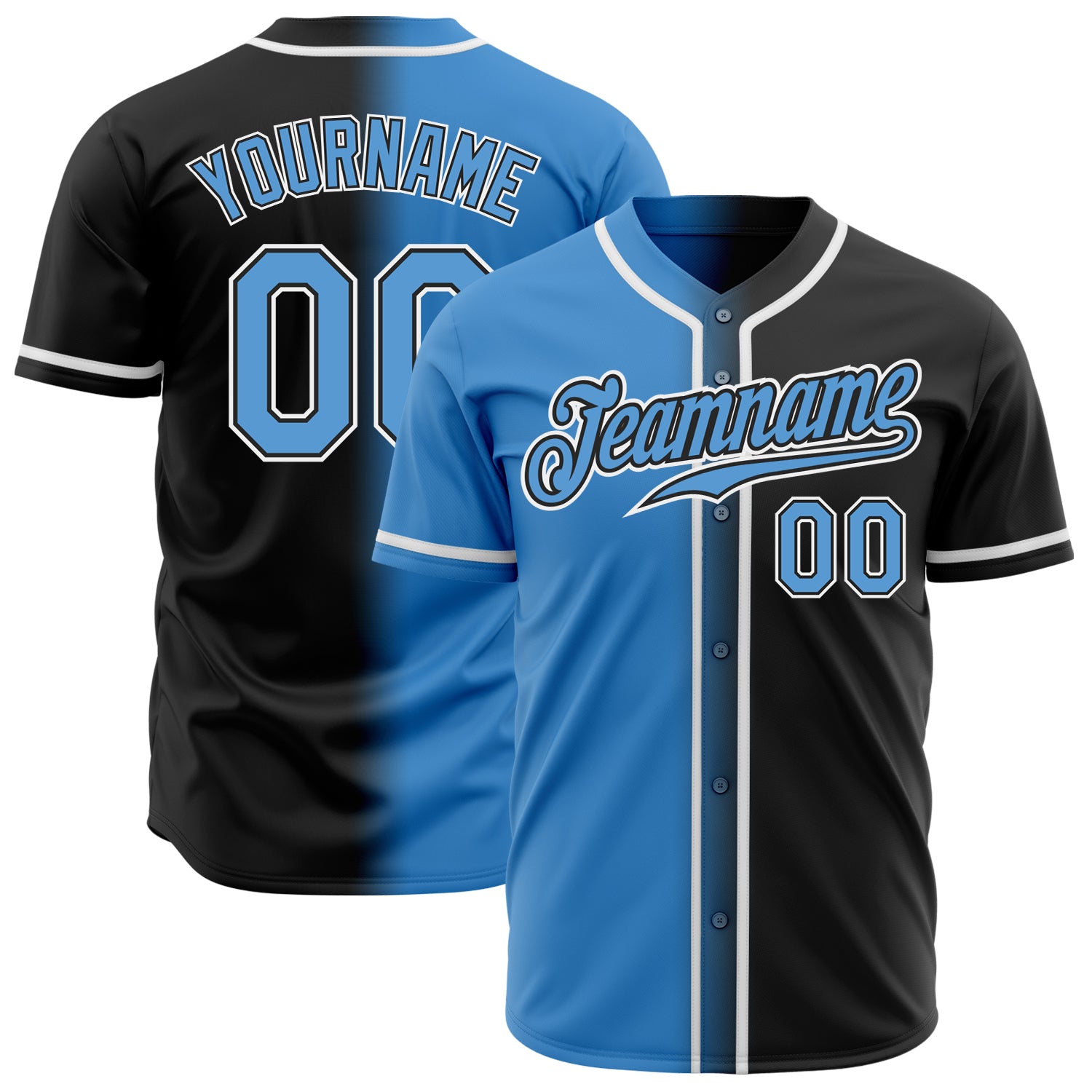 Cheap Custom Powder Blue White-Navy Authentic Fade Fashion Baseball Jersey  Free Shipping – CustomJerseysPro