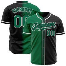 Laden Sie das Bild in den Galerie-Viewer, Custom Black Kelly Green-White Authentic Gradient Fashion Baseball Jersey
