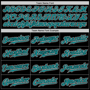 Custom Black Teal-White Authentic Gradient Fashion Baseball Jersey