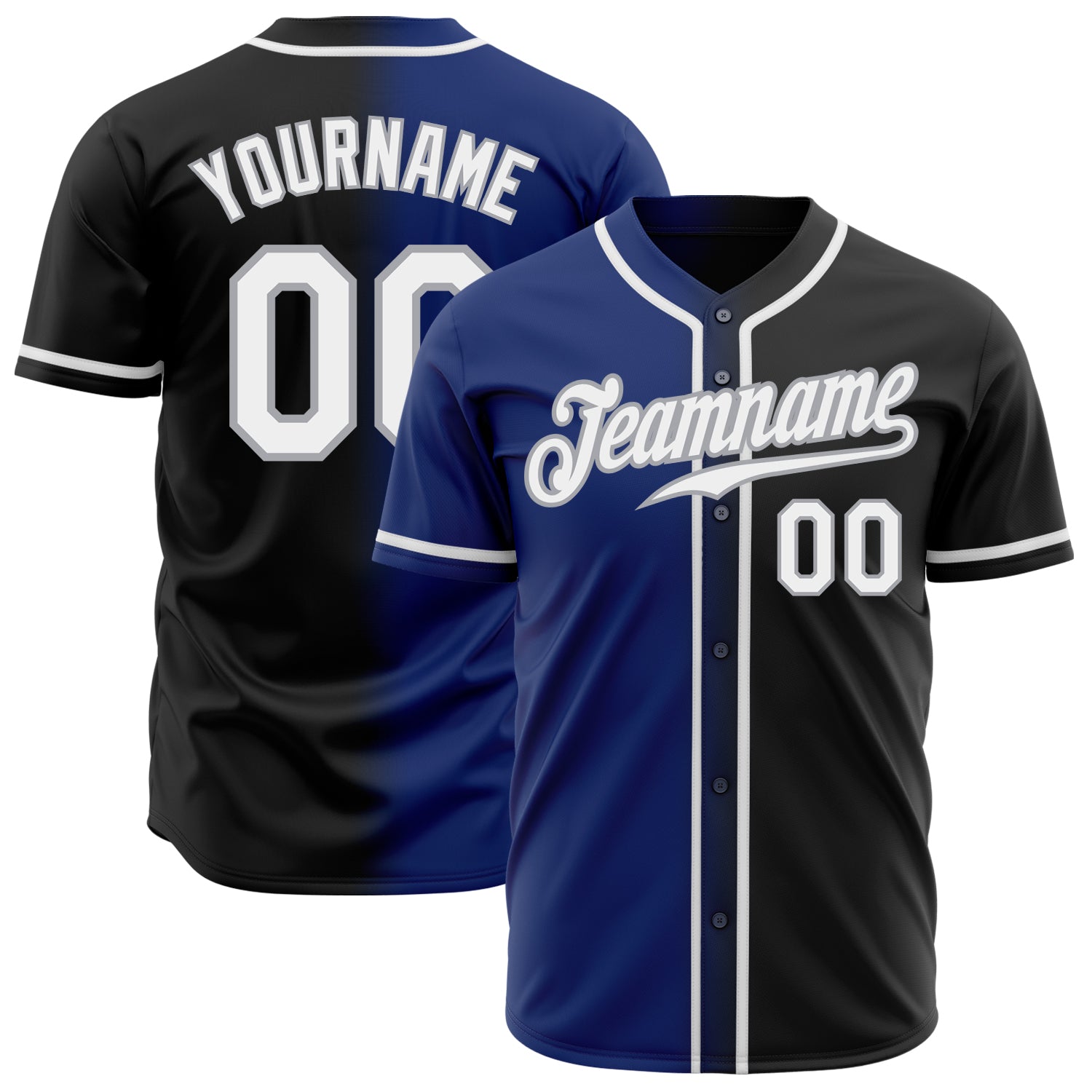 Cheap Custom Black White Royal-Gray Authentic Fade Fashion Baseball Jersey  Free Shipping – CustomJerseysPro