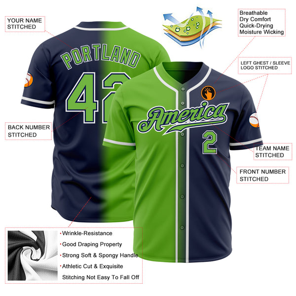 Cheap Custom Neon Green White-Black Authentic Fade Fashion Baseball Jersey  Free Shipping – CustomJerseysPro