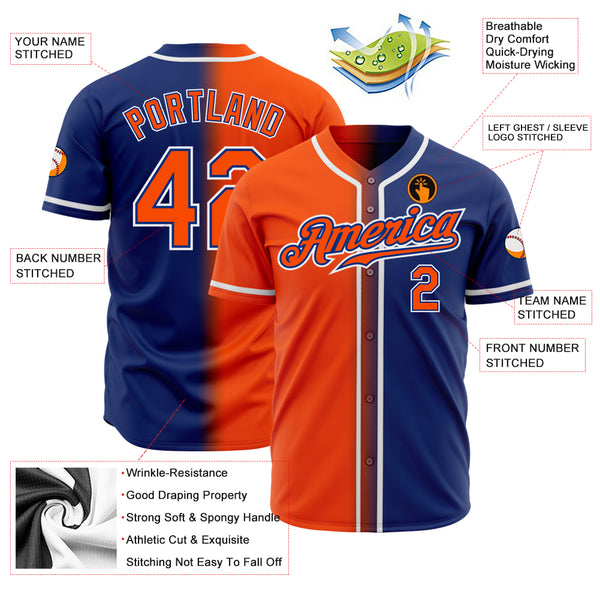 Cheap Custom Light Blue Orange-Royal Authentic Two Tone Baseball Jersey  Free Shipping – CustomJerseysPro
