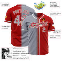 Charger l&#39;image dans la galerie, Custom Red Gray-White Authentic Gradient Fashion Baseball Jersey
