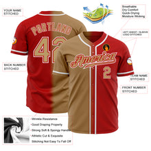 Load image into Gallery viewer, Custom Red Old Gold-White Authentic Gradient Fashion Baseball Jersey
