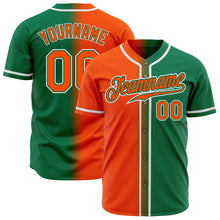 Laden Sie das Bild in den Galerie-Viewer, Custom Kelly Green Orange-White Authentic Gradient Fashion Baseball Jersey
