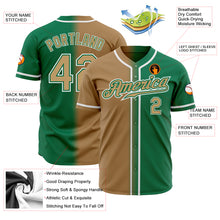 Загрузить изображение в средство просмотра галереи, Custom Kelly Green Old Gold-White Authentic Gradient Fashion Baseball Jersey
