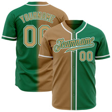 Загрузить изображение в средство просмотра галереи, Custom Kelly Green Old Gold-White Authentic Gradient Fashion Baseball Jersey
