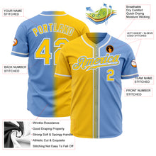 Laden Sie das Bild in den Galerie-Viewer, Custom Light Blue Yellow-White Authentic Gradient Fashion Baseball Jersey
