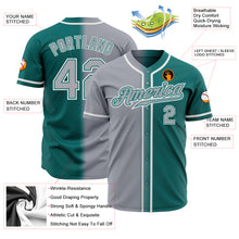 Laden Sie das Bild in den Galerie-Viewer, Custom Teal Gray-White Authentic Gradient Fashion Baseball Jersey
