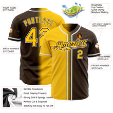 Загрузить изображение в средство просмотра галереи, Custom Brown Yellow-White Authentic Gradient Fashion Baseball Jersey
