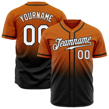 Laden Sie das Bild in den Galerie-Viewer, Custom Texas Orange White-Black Authentic Fade Fashion Baseball Jersey
