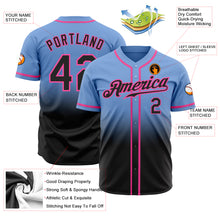 Загрузить изображение в средство просмотра галереи, Custom Light Blue Black-Pink Authentic Fade Fashion Baseball Jersey
