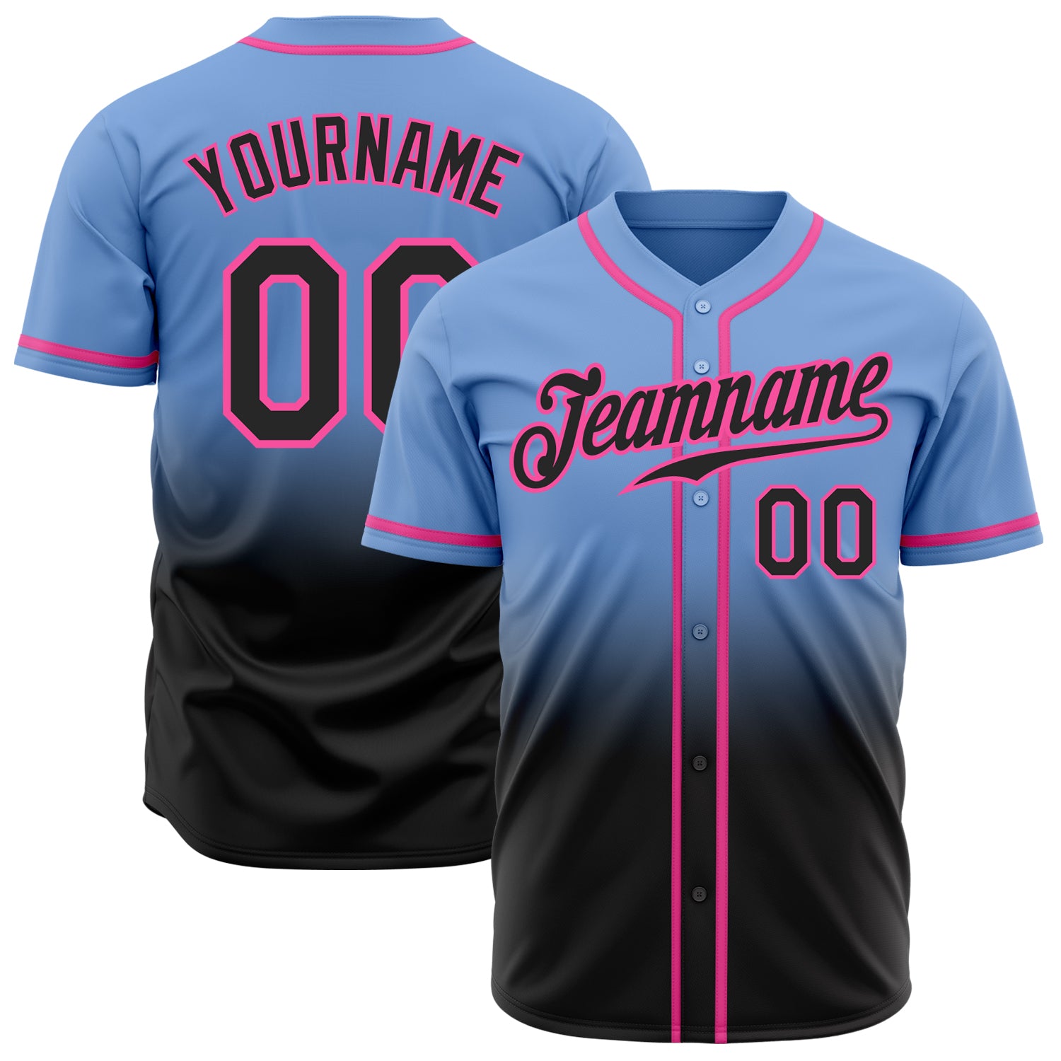 Custom Light Blue Black-Red Authentic Baseball Jersey Discount