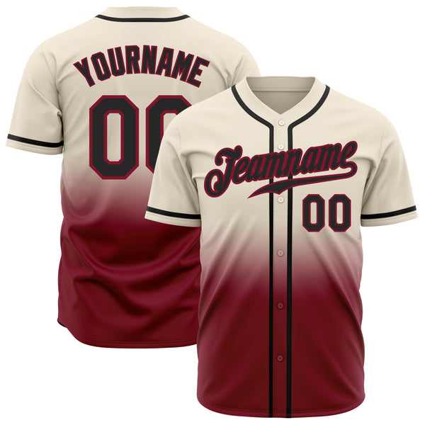 CUSTOM RED BLACK-WHITE AUTHENTIC FADE FASHION BASEBALL JERSEY