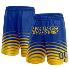 Загрузить изображение в средство просмотра галереи, Custom Royal Yellow Pinstripe Fade Fashion Authentic Basketball Shorts
