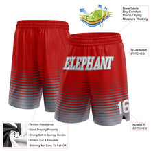 Load image into Gallery viewer, Custom Red White-Gray Pinstripe Fade Fashion Authentic Basketball Shorts
