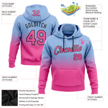 Загрузить изображение в средство просмотра галереи, Custom Stitched Light Blue Pink-Black Fade Fashion Sports Pullover Sweatshirt Hoodie
