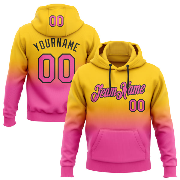 Yellow pink hoodie sale