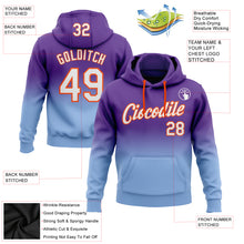 Загрузить изображение в средство просмотра галереи, Custom Stitched Purple White Light Blue-Orange Fade Fashion Sports Pullover Sweatshirt Hoodie
