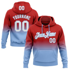 Загрузить изображение в средство просмотра галереи, Custom Stitched Red White-Light Blue Fade Fashion Sports Pullover Sweatshirt Hoodie
