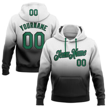 Загрузить изображение в средство просмотра галереи, Custom Stitched White Kelly Green-Black Fade Fashion Sports Pullover Sweatshirt Hoodie
