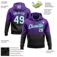 Загрузить изображение в средство просмотра галереи, Custom Stitched Purple White Black-Teal Fade Fashion Sports Pullover Sweatshirt Hoodie
