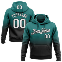 Загрузить изображение в средство просмотра галереи, Custom Stitched Teal White-Black Fade Fashion Sports Pullover Sweatshirt Hoodie
