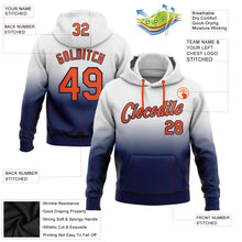 Загрузить изображение в средство просмотра галереи, Custom Stitched White Orange-Navy Fade Fashion Sports Pullover Sweatshirt Hoodie
