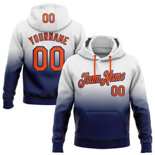 Загрузить изображение в средство просмотра галереи, Custom Stitched White Orange-Navy Fade Fashion Sports Pullover Sweatshirt Hoodie
