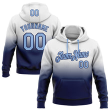 Загрузить изображение в средство просмотра галереи, Custom Stitched White Light Blue-Navy Fade Fashion Sports Pullover Sweatshirt Hoodie
