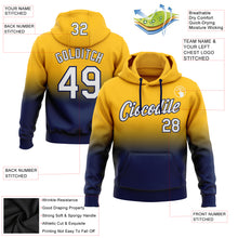 Загрузить изображение в средство просмотра галереи, Custom Stitched Gold White-Navy Fade Fashion Sports Pullover Sweatshirt Hoodie
