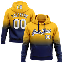 Загрузить изображение в средство просмотра галереи, Custom Stitched Gold White-Navy Fade Fashion Sports Pullover Sweatshirt Hoodie
