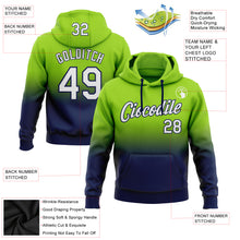 Загрузить изображение в средство просмотра галереи, Custom Stitched Neon Green White-Navy Fade Fashion Sports Pullover Sweatshirt Hoodie
