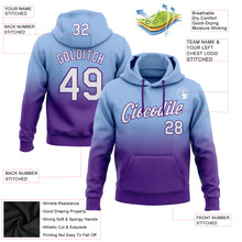 Загрузить изображение в средство просмотра галереи, Custom Stitched Light Blue White-Purple Fade Fashion Sports Pullover Sweatshirt Hoodie
