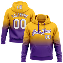 Загрузить изображение в средство просмотра галереи, Custom Stitched Gold White-Purple Fade Fashion Sports Pullover Sweatshirt Hoodie
