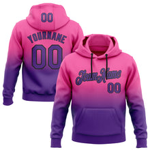 Загрузить изображение в средство просмотра галереи, Custom Stitched Pink Purple-Black Fade Fashion Sports Pullover Sweatshirt Hoodie
