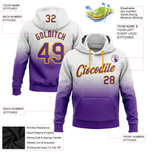 Загрузить изображение в средство просмотра галереи, Custom Stitched White Purple-Gold Fade Fashion Sports Pullover Sweatshirt Hoodie
