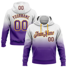 Загрузить изображение в средство просмотра галереи, Custom Stitched White Purple-Gold Fade Fashion Sports Pullover Sweatshirt Hoodie
