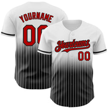 Charger l&#39;image dans la galerie, Custom White Pinstripe Red-Black Authentic Fade Fashion Baseball Jersey
