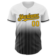 Charger l&#39;image dans la galerie, Custom White Pinstripe Gold-Black Authentic Fade Fashion Baseball Jersey
