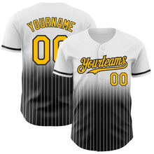 Charger l&#39;image dans la galerie, Custom White Pinstripe Gold-Black Authentic Fade Fashion Baseball Jersey
