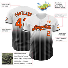 Charger l&#39;image dans la galerie, Custom White Pinstripe Orange-Black Authentic Fade Fashion Baseball Jersey
