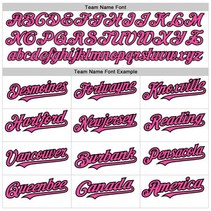 Custom White Pinstripe Pink-Black Authentic Fade Fashion Baseball Jersey