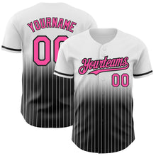 Charger l&#39;image dans la galerie, Custom White Pinstripe Pink-Black Authentic Fade Fashion Baseball Jersey
