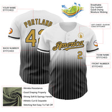 Charger l&#39;image dans la galerie, Custom White Pinstripe Old Gold-Black Authentic Fade Fashion Baseball Jersey
