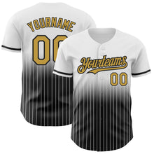 Charger l&#39;image dans la galerie, Custom White Pinstripe Old Gold-Black Authentic Fade Fashion Baseball Jersey
