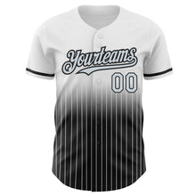 Charger l&#39;image dans la galerie, Custom White Pinstripe Silver-Black Authentic Fade Fashion Baseball Jersey
